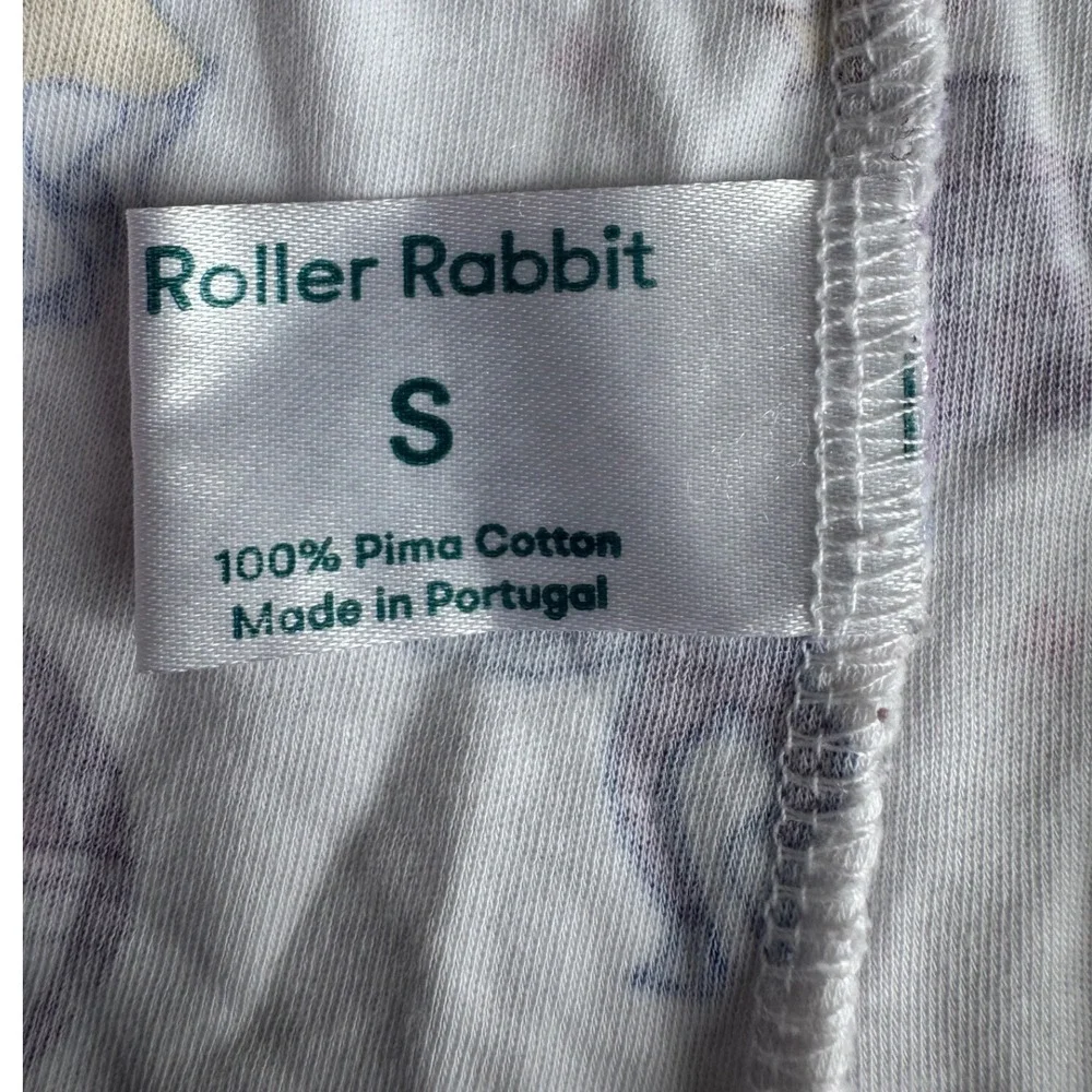 Roller Rabbit Boogie Monkeyland PJ Pima Cotton Pajama Set White Purple Small